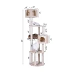 85 Inches Premium Scots Pine Real Wood Condo & Cat Tree - Image 4