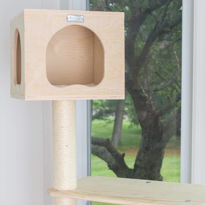 85 Inches Premium Scots Pine Real Wood Condo & Cat Tree - Image 5