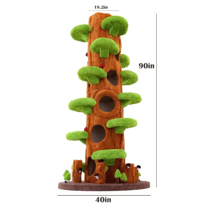 90.5 Inches Tall Magic Forest Cat Tree Tower - Image 6