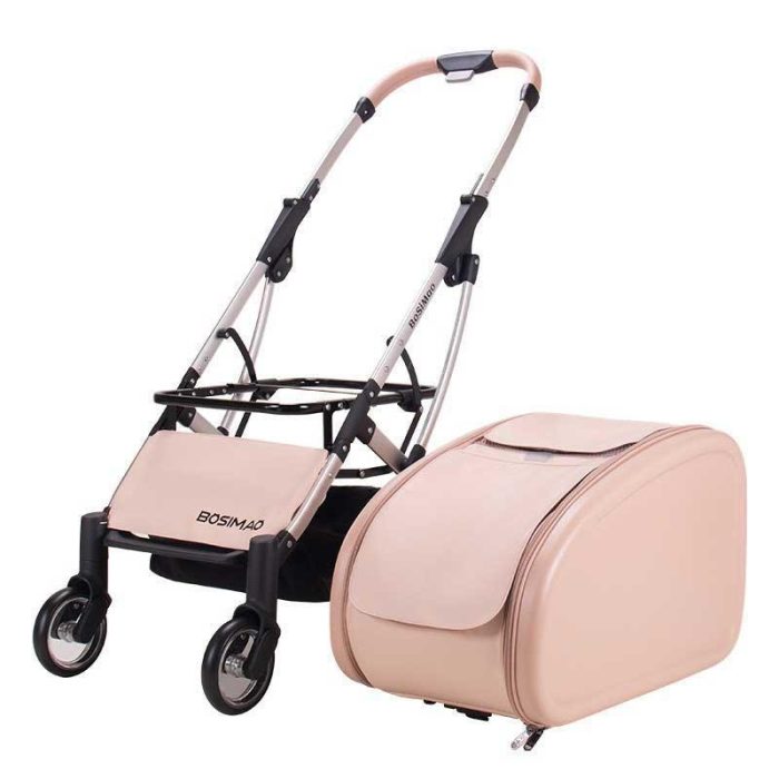3 in 1 Folding Cat Stroller with Removable Carrier - Image 11