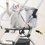 3 in 1 Folding Cat Stroller with Removable Carrier - Image 7