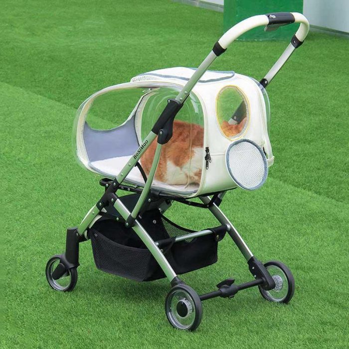 3 in 1 Folding Cat Stroller with Removable Carrier - Image 8