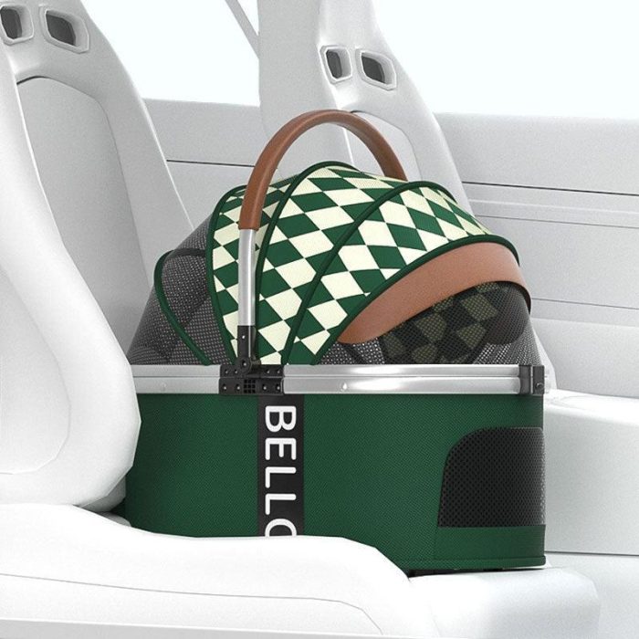 Foldable Travel Pet Stroller for Cats & Dogs with Detachable Carrier - Image 9