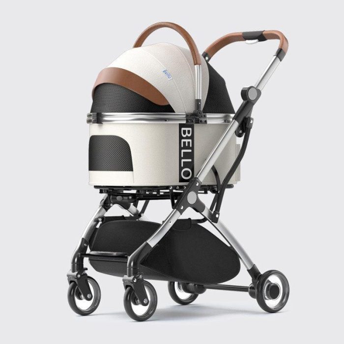 Foldable Travel Pet Stroller for Cats & Dogs with Detachable Carrier - Image 8