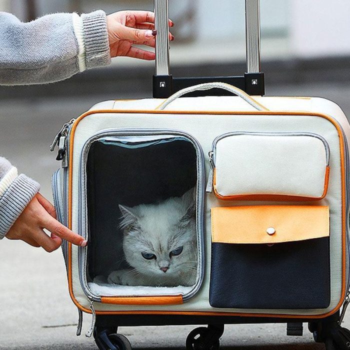 Rolling Pet Carrying Case Adjustable Pull Rod - Image 7